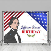 Lofaris Usa Flag Jefferson Davis Birthday Memorial Backdrop